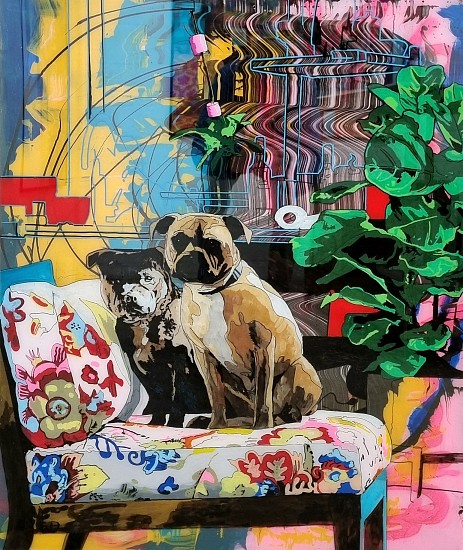 Norman O'Flynn, Interior with good dogs
acrylic paint on acrylic glass
