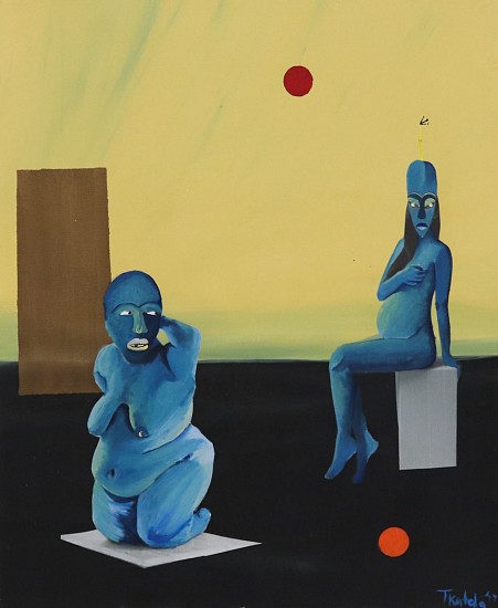 Teresa Kutala Firmino, Melancholic Figures
mixed media on canvas
