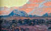 j.h. pierneef bergland suidwes africa oil on board 14 x 24.5cm gkcp 14311 signature detail