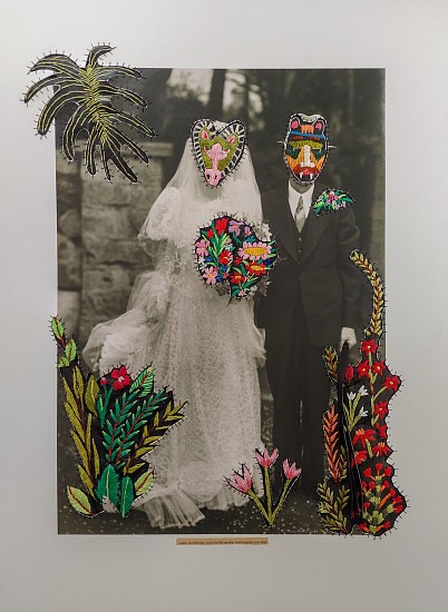 Hannalie Taute, Jason and Medea, loved by the people lived happily ever after
Photographic print on board, thread and rubber