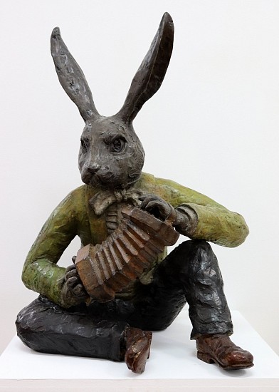 Carol Cauldwell, Rabbit playing concertina
2018, bronze edition 2/15