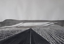 setlamarogo mashilo far away from progress ink and charcoal on fabriano paper 80 x 122 cm gkac