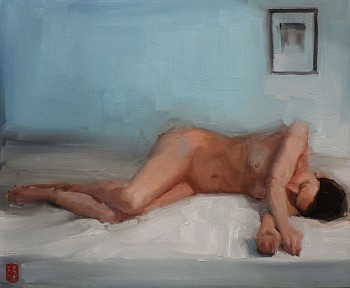 sasha hartslief nude on light blue 50.5 x 60cm oil on canvas gkac 11636 resized
