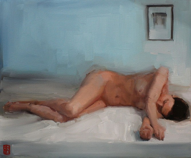 Sasha Hartslief, Nude on light blue