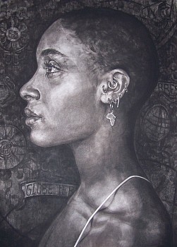 gkac 11524 corlie de kock tapestry of the world charcoal on fabriano 70 x 100cm