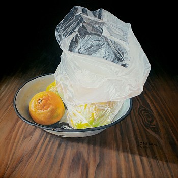geoff horne satsuma sunshine acrylic on canvas 60.5 x 60.5 cm gkac