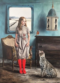 angela banks contemplating catastrophe oil on canvas 110 x 150cm