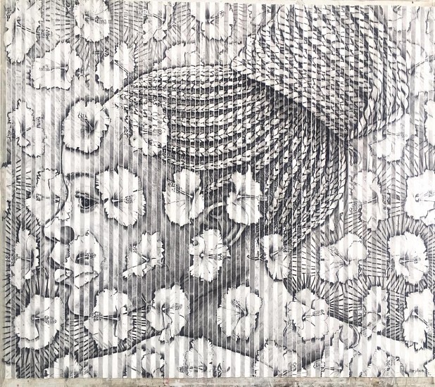 Gary Stephens, Hibiscus with braids ( black & white)