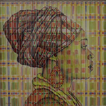 gary stephens leticia water colour with plaid scarf gkac