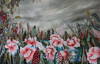lee ann heath bloom oil on canvas 200 x 130cm gkac
