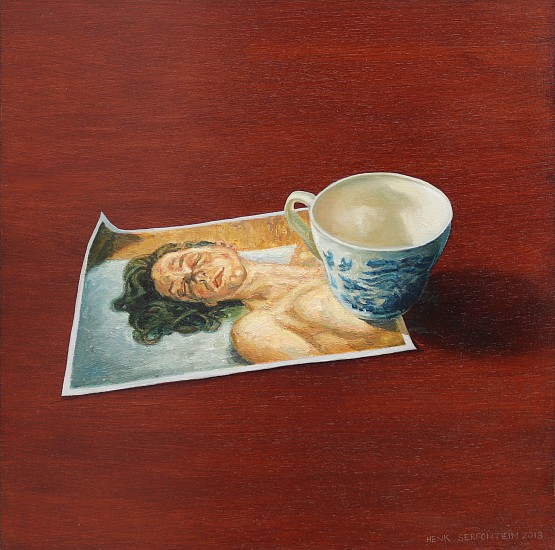 Henk Serfontein, Still life with sleeping girl (Freud) and old willow cup