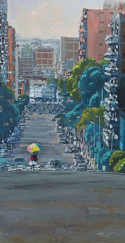 thabang lohobye mirage on the hill oil on canvas 201 x 105.5cm gkac