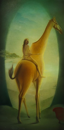 Peter van Straten, Abandoned by her parents(who at the time were holidaying in the Kruger Park) Bettina Jenke grew up....
oil on canvas on board