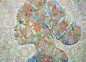 gary stephens leticia spring chalk pastel and newsprint collage on paper 114 x 155cm gkac