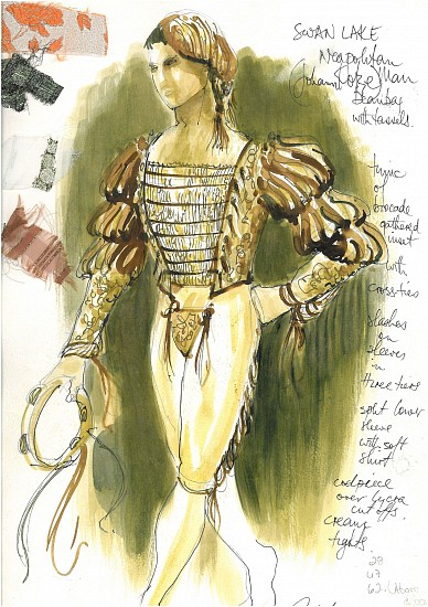 Peter Cazalet, Swan Lake- Neapolitan
mixed media on paper