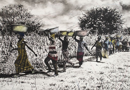phillemon hlungwani hi vhotele vusweti. ll we voted for poverty ii charcoal and soft pastel on fabriano paper 151cm x 161cm