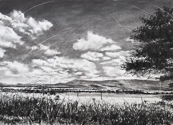 phillemon hlungwani tiko raka hina lero saseka ii our beautiful land ii charcoal and soft pastel on fabriano paper 75 x 105cm