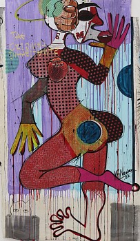 blessing ngobeni the original inhabitant i mixed media 164 x 91cm