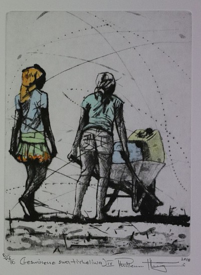 Phillemon Hlungwani, Leswinene swa tirheliwa IV (Good things are toiled for)
etching on paper edition 5/10