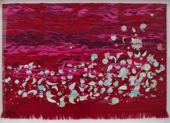 arabella caccia magenta sea embroidery on antique japanese obe 80 x 100 cm gkac
