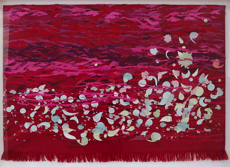 Arabella Caccia, Magenta Sea
embroidery on antique Japanese Obe