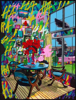 interior with cragg acrylic and spray on plexi glass and canvas 170x130cm