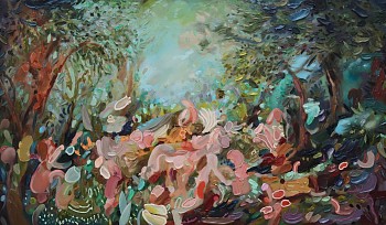 lee ann heath ai die veld is vrolik oil on canvas 71 x 121cm gkac