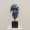 anton smit faces series mounted bronze 64 x 26 x 19 cm blue gkac