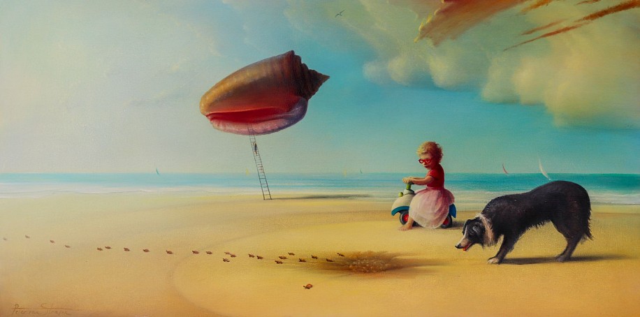 Peter van Straten, "Ode to the individual" What crazy, playful magic creates the individual? Endless uniqueness in endless repetition making an anamoly of everything there is.
oil on canvas on board