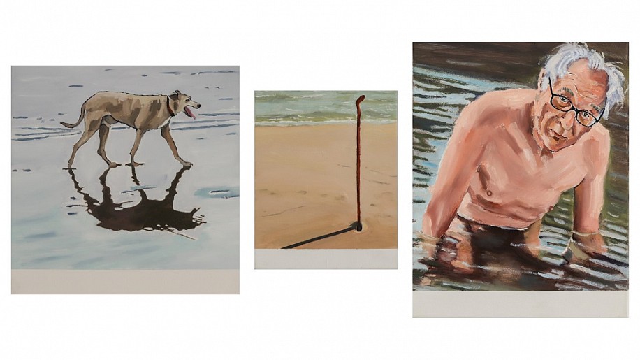 Leon Vermeulen, The dog, the stick and Me I - III
oil on canvas