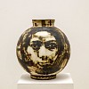 charmaine haines etched portrait xl round vessel 42 x 38 cm ceramic gkac