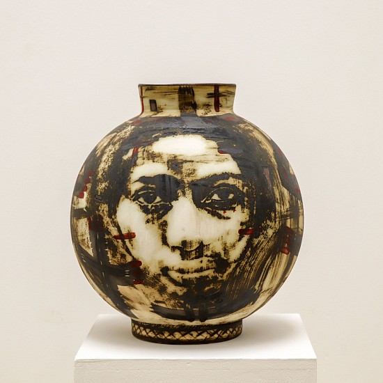 Charmaine Haines, Etched Portrait XL(round vessel)
ceramic