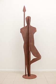 theo megaw warrior 260 x 75 x 30cm corten steel front