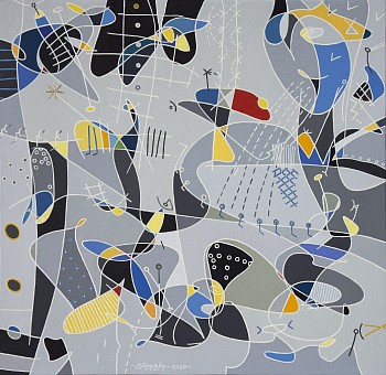 robert slingsby korcho hairdresser oil on canvas 42 x 41cm gkac 11824