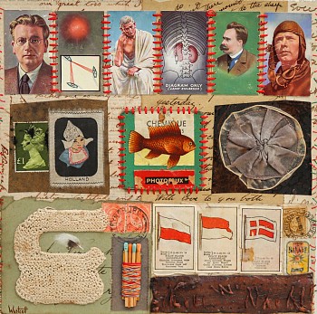 aidon westcott smelling salts mixed media collage and oil on canvas 25.8 x 25.8cm