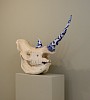 errin straughan dynasty resin rhino skull with ceramic horns gkac 14762 front