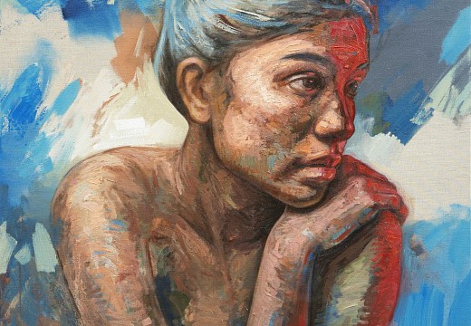 still hold 2025 oil on linen 100x100cm