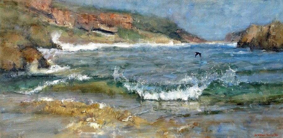 Walter Voigt, Robberg Shoreline with Oyster Catcher
oil on canvas