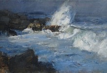 waveblast plettenberg bay 60cm x 100cm oil on canvas