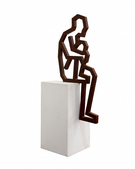 Strijdom van der merwe, Sitting Man
rusted, mild steel, square tubing