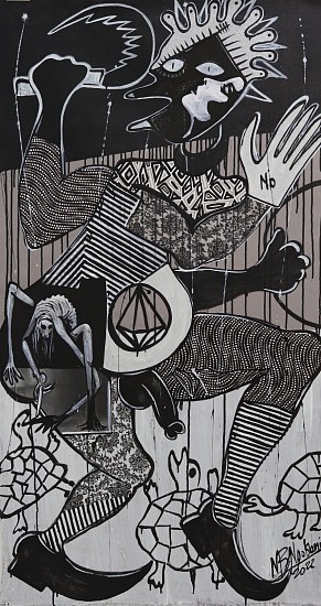 Blessing Ngobeni, Self - Affirmed Rights
mixed media on canvas