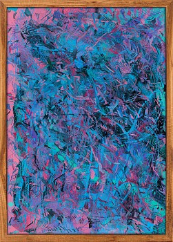 black koki. near future anything 2023. spray paint on glass. 620 x 445mm. framed lowres2