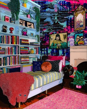 interior with tretchikoff acrylic on acrylic glass 150x120cm 25. r88000.00