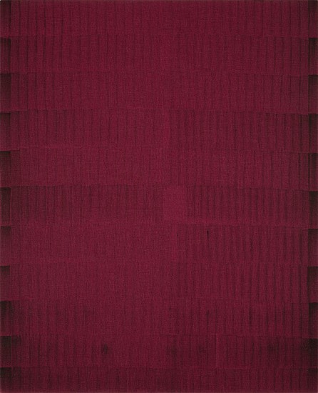 Cathy Abraham, Remnants of Convergence (purple lake)
oil on book linen