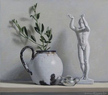 still life with fresh olive branch