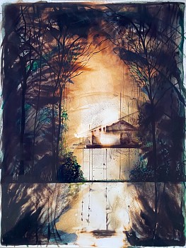 commune 91.4x69.7cm ink&bleach on rcp